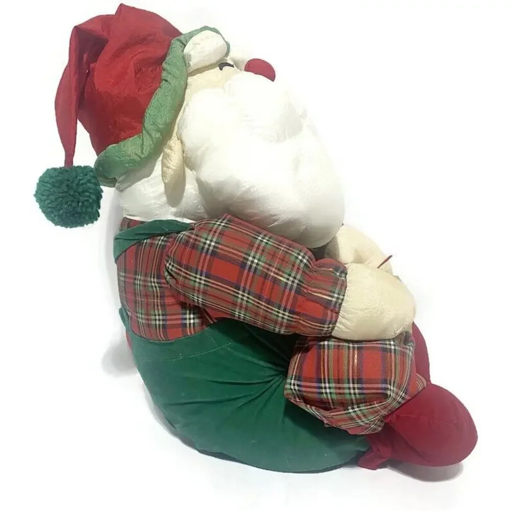 Vintage International Silver Co Puffy Nylon Santa Claus Christmas Plush 15